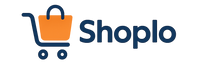 Shoplo logo with a shopping cart and orange bag on a white background